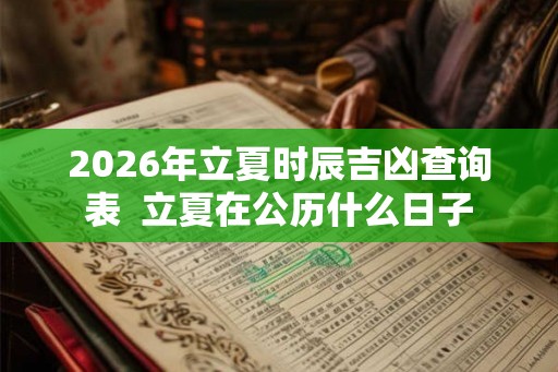 2026年立夏时辰吉凶查询表  立夏在公历什么日子