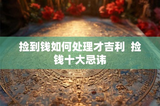 捡到钱如何处理才吉利  捡钱十大忌讳