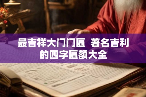 最吉祥大门门匾  著名吉利的四字匾额大全