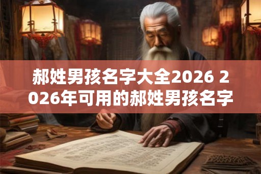 郝姓男孩名字大全2026 2026年可用的郝姓男孩名字有哪些 郝姓男孩名字大全2026 2026年可用的郝姓男孩名字有哪些