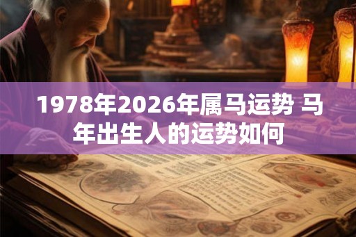 1978年2026年属马运势 马年出生人的运势如何