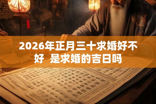 2026年正月三十求婚好不好  是求婚的吉日吗