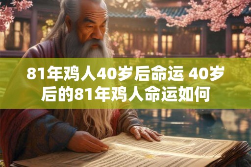 81年鸡人40岁后命运 40岁后的81年鸡人命运如何