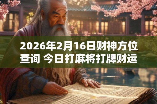2026年2月16日财神方位查询 今日打麻将打牌财运方位