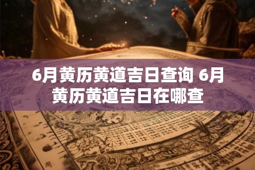 6月黄历黄道吉日查询 6月黄历黄道吉日在哪查