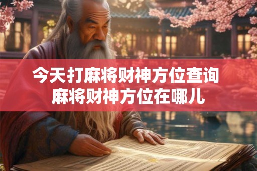 今天打麻将财神方位查询 麻将财神方位在哪儿