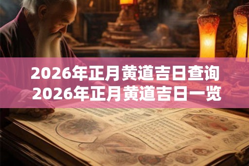 2026年正月黄道吉日查询 2026年正月黄道吉日一览表