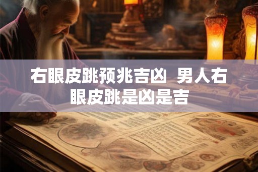 右眼皮跳预兆吉凶  男人右眼皮跳是凶是吉