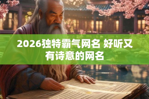 2026独特霸气网名 好听又有诗意的网名