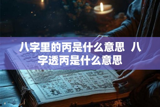 八字里的丙是什么意思  八字透丙是什么意思