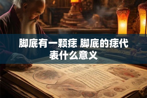脚底有一颗痣 脚底的痣代表什么意义
