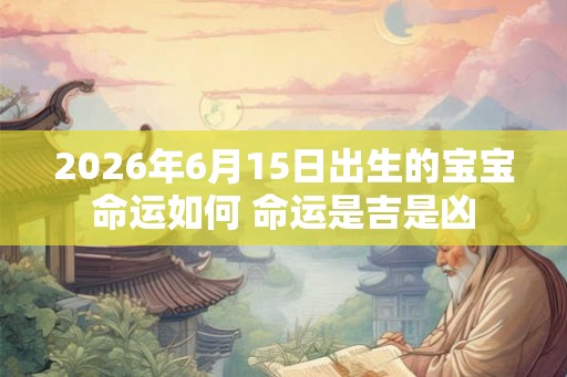 2026年6月15日出生的宝宝命运如何 命运是吉是凶