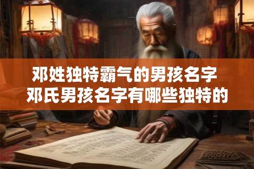 邓姓独特霸气的男孩名字 邓氏男孩名字有哪些独特的霸气之选