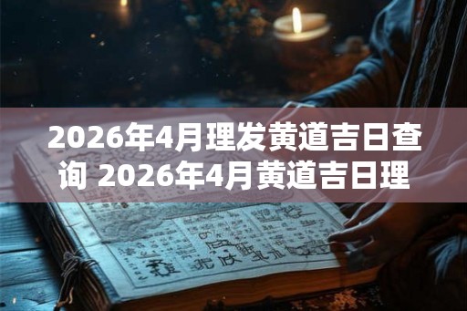 2026年4月理发黄道吉日查询 2026年4月黄道吉日理发查询