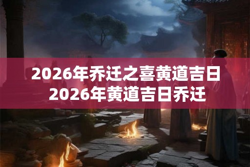 2026年乔迁之喜黄道吉日 2026年黄道吉日乔迁