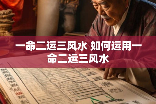 一命二运三风水 如何运用一命二运三风水