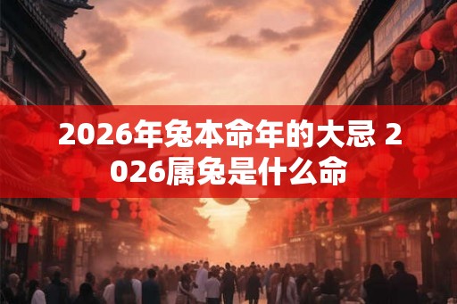 2026年兔本命年的大忌 2026属兔是什么命