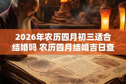2026年农历四月初三适合结婚吗 农历四月结婚吉日查询