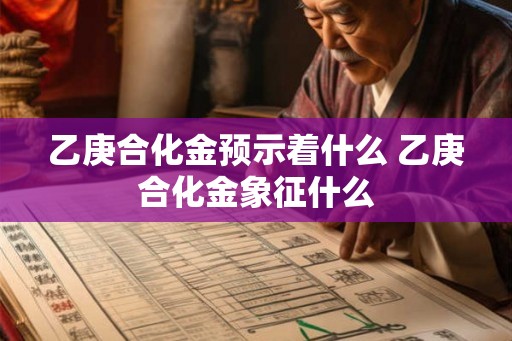 乙庚合化金预示着什么 乙庚合化金象征什么
