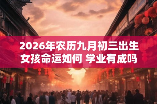 2026年农历九月初三出生女孩命运如何 学业有成吗