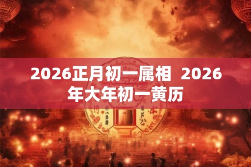 2026正月初一属相 2026年大年初一黄历 2026正月初一属相 2026年大年初一黄历