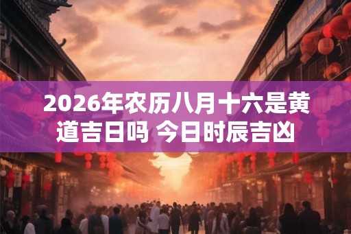 2026年农历八月十六是黄道吉日吗 今日时辰吉凶