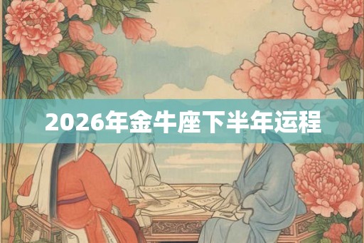 2026年金牛座下半年运程