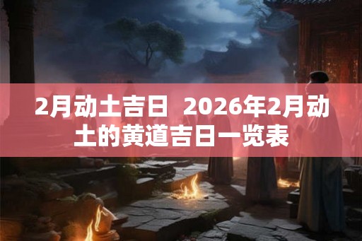 2月动土吉日  2026年2月动土的黄道吉日一览表