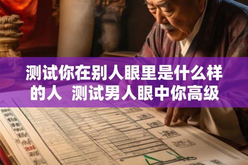测试你在别人眼里是什么样的人  测试男人眼中你高级吗