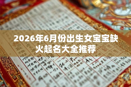 2026年6月份出生女宝宝缺火起名大全推荐