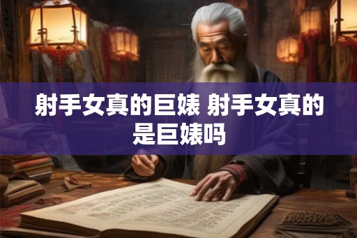射手女真的巨婊 射手女真的是巨婊吗