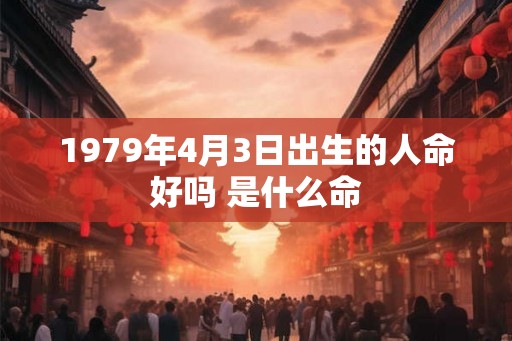 1979年4月3日出生的人命好吗 是什么命