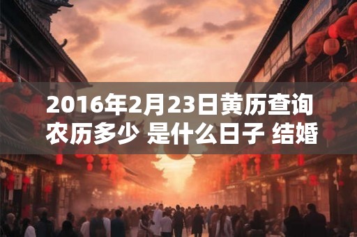2016年2月23日黄历查询 农历多少 是什么日子 结婚吉时