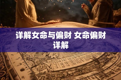 详解女命与偏财 女命偏财详解