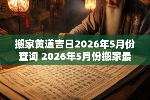 搬家黄道吉日2026年5月份查询 2026年5月份搬家最佳日期查询
