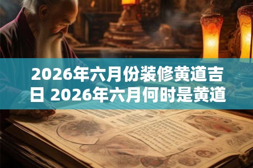 2026年六月份装修黄道吉日 2026年六月何时是黄道吉日装修最佳 2026年六月份装修黄道吉日 2026年六月何时是黄道吉日装修最佳