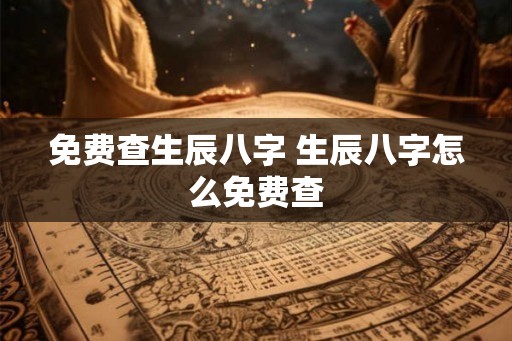 免费查生辰八字 生辰八字怎么免费查