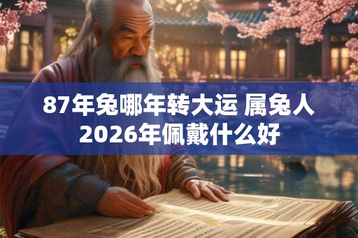 87年兔哪年转大运 属兔人2026年佩戴什么好