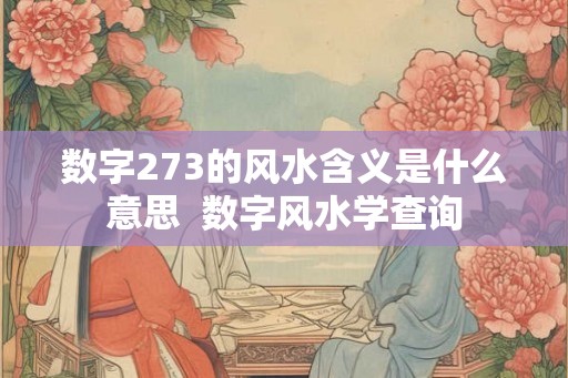 数字273的风水含义是什么意思  数字风水学查询