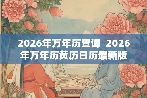 2026年万年历查询  2026年万年历黄历日历最新版
