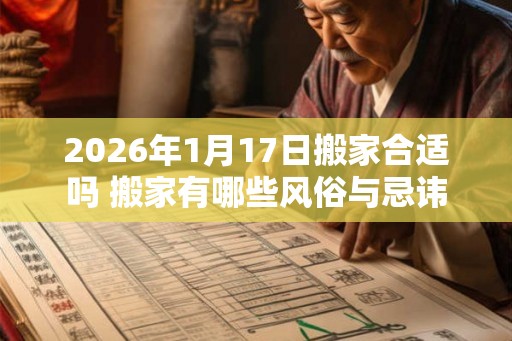 2026年1月17日搬家合适吗 搬家有哪些风俗与忌讳