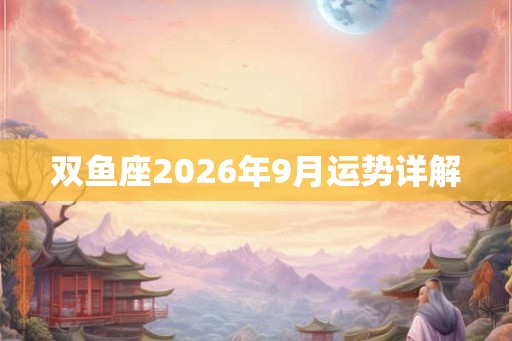 双鱼座2026年9月运势详解 双鱼座2026年9月运势详解