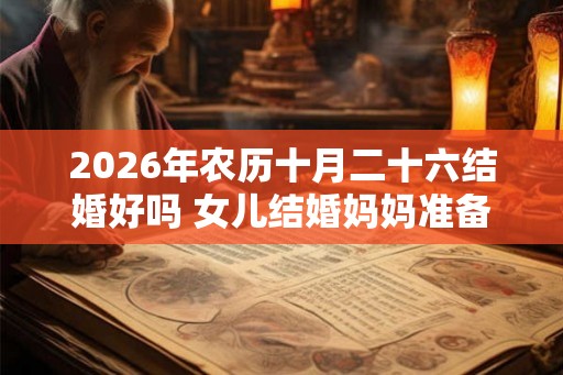 2026年农历十月二十六结婚好吗 女儿结婚妈妈准备什么东西 2026年农历十月二十六结婚好吗 女儿结婚妈妈准备什么东西