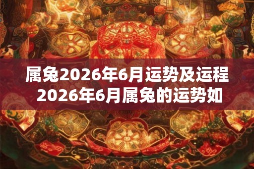 属兔2026年6月运势及运程 2026年6月属兔的运势如何