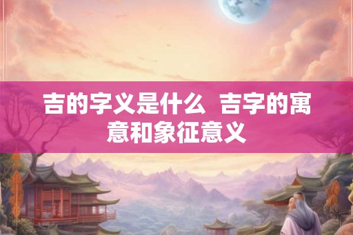 吉的字义是什么  吉字的寓意和象征意义