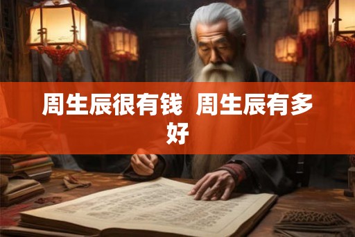 周生辰很有钱  周生辰有多好