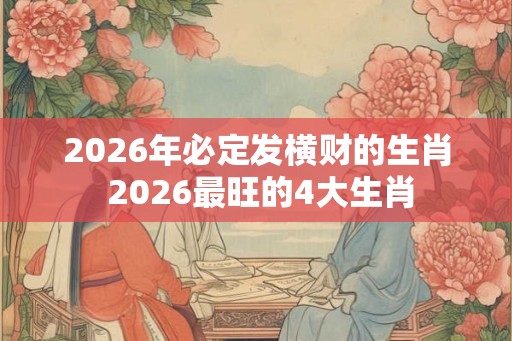 2026年必定发横财的生肖 2026最旺的4大生肖