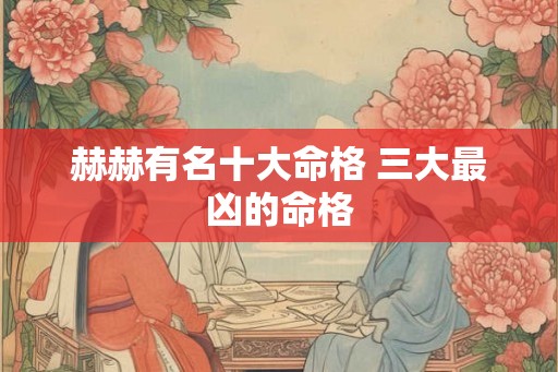 赫赫有名十大命格 三大最凶的命格