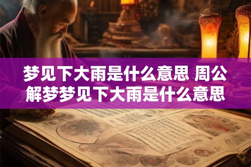 梦见下大雨是什么意思 周公解梦梦见下大雨是什么意思 梦见下大雨是什么意思 周公解梦梦见下大雨是什么意思