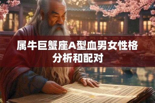 属牛巨蟹座A型血男女性格分析和配对 属牛巨蟹座A型血男女性格分析和配对